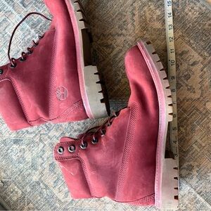 Timberland Red Lace-Up Boots